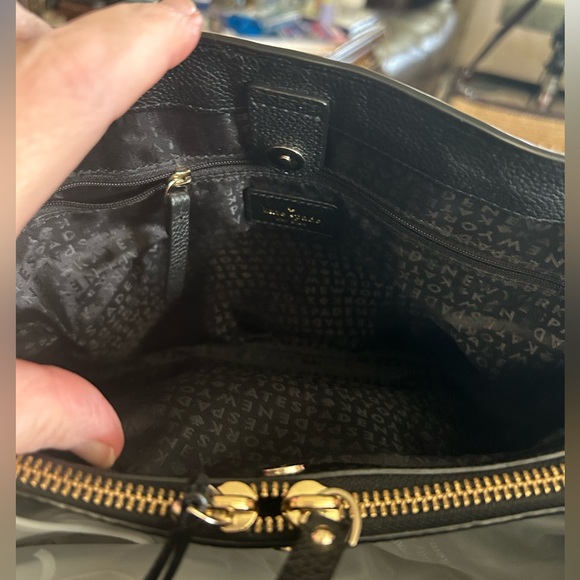 KATE SPADE Larchmont Ave,Evangelie SATCHEL BLACK PEBBLE LEATHER,gold hardware - Picture 16 of 17
